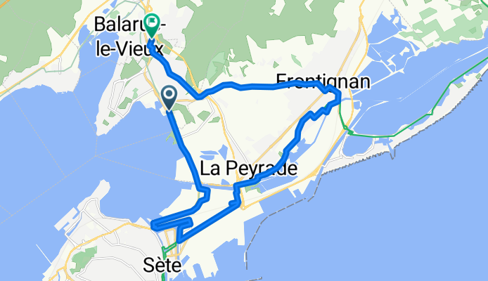 Route de Sète, Balaruc-les-Bains à Chemin des Charbonnières, Balaruc-le-Vieux