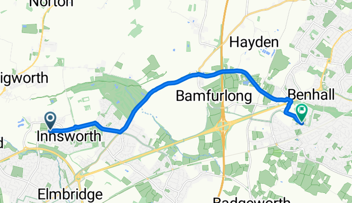 Chaffinch Close, Gloucester to Unwin Road, Cheltenham