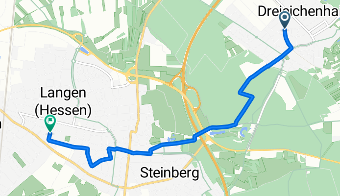 Hainer Chaussee nach Bahnstraße 62-50