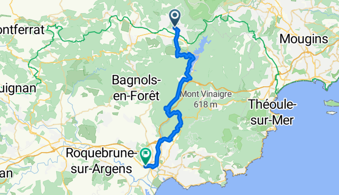 Rue des Écoles, Montauroux à D N7, Fréjus