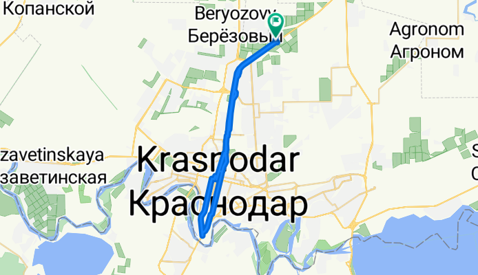 Сиреневая улица, Городской Округ Краснодар до Сиреневая улица, Городской Округ Краснодар