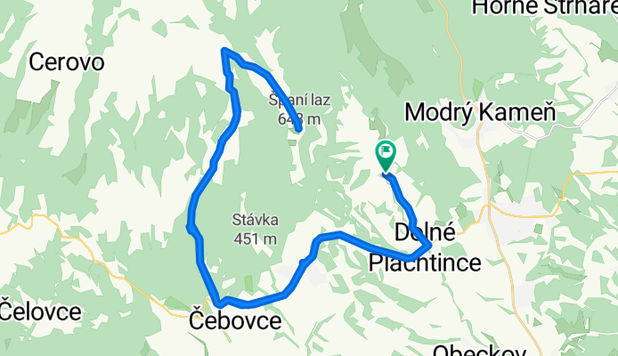 Str. Plachtince - Čebovce - Španí laz - Str. Plachtince