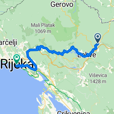 From Delnice to Rijeka
