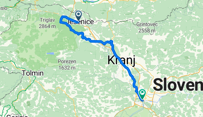 Route nach Podhod Ajdovščina