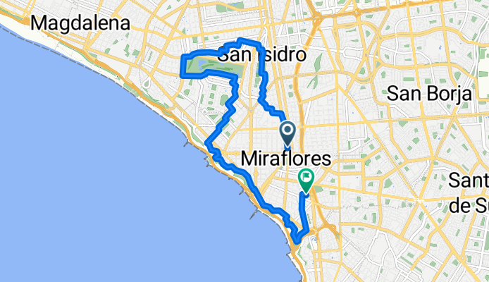 Avenida José Larco, Lima a Ciclovía Calle San Martin, Lima