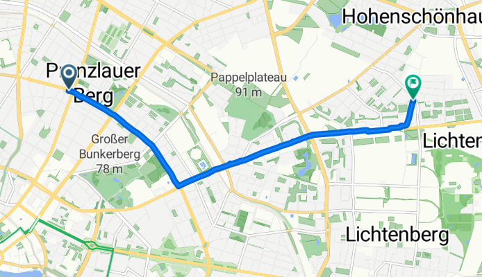 Kollwitzstraße, Berlin to Genslerstraße, Berlin