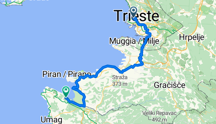 Via Pozzo del Mare, Trieste to Kanegra