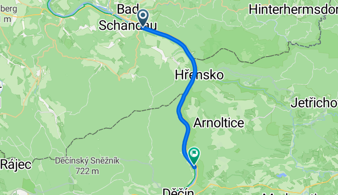Zum Mittelhangweg, Bad Schandau nach Prostřední Žleb, Děčín
