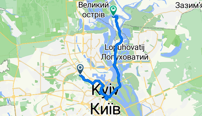 Route from вулиця Кирилівська