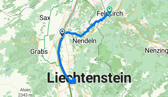 Feldkirch - Rheindamm - Vadutz - Feldkirch