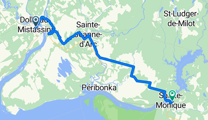 From Dolbeau-Mistassini to Sainte-Monique-Lac-Saint-Jean