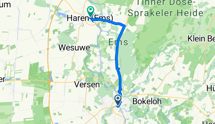 Markt, Meppen nach Neuer Markt, Haren (Ems)