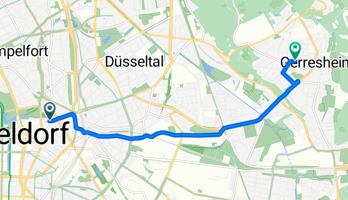 Am Wehrhahn, Düsseldorf nach Hasselbeckstraße, Düsseldorf