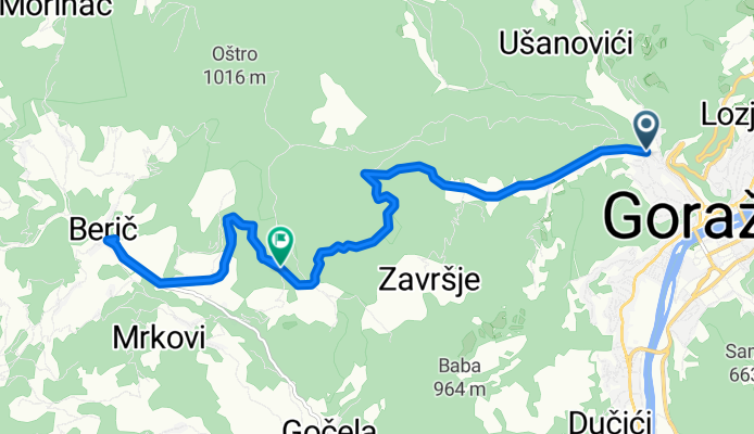 Goražde-Glamoč-Mirvići (Kahva)-Berič-Goražde