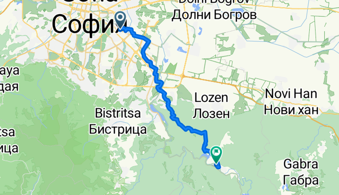 Route from Sofia (test route)