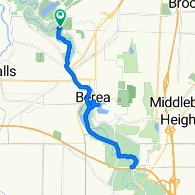 3) MetroPark Willow Bend Picnic Area, Valley Parkway, Brook Park to Walter F Ehrnfelt Covered Bridge historic landmark at Whitney Rd, Strongsville