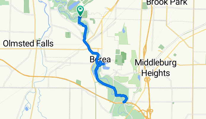 3) MetroPark Willow Bend Picnic Area, Valley Parkway, Brook Park to Walter F Ehrnfelt Covered Bridge historic landmark at Whitney Rd, Strongsville