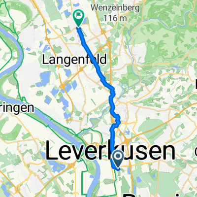 Kurtekottenweg, Leverkusen nach Oderstraße, Langenfeld (Rheinland)