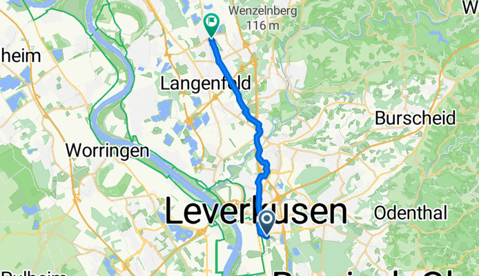 Kurtekottenweg, Leverkusen nach Oderstraße, Langenfeld (Rheinland)