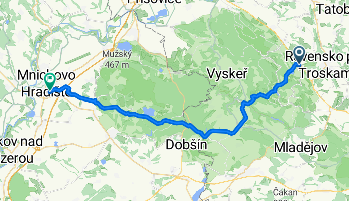 Borek, Hrubá Skála do Jana Švermy, Mnichovo Hradiště