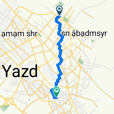 Route from Yazd