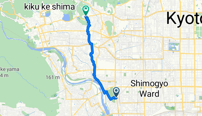 西京極西池田町, 京都市へ太秦中山町, 京都市