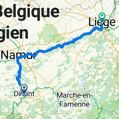 Rempart d'Albeau, Dinant nach Place Saint-Lambert, Lüttich