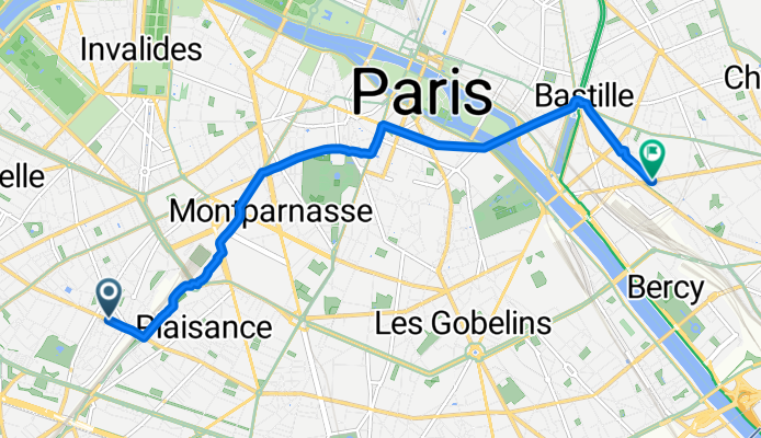 Rue de Vouillé, Paris à Rue de Charenton, Paris