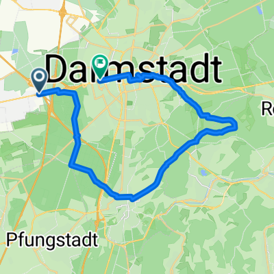 Eulerweg, Griesheim nach Rheinstraße, Darmstadt