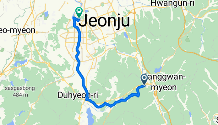 덕진동2가, 전주시로 가는 경로