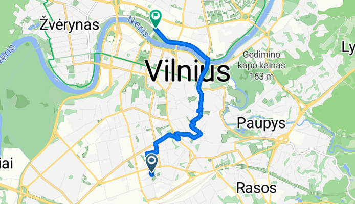 Kauno g., Vilnius to Upės g., Vilnius