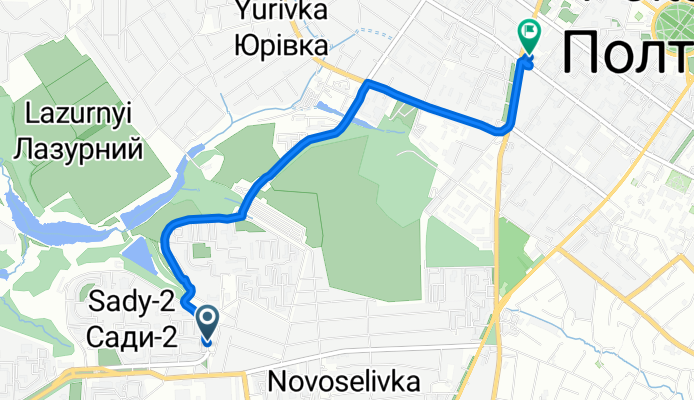 Остановка Сады-2 --&gt; Военкомат