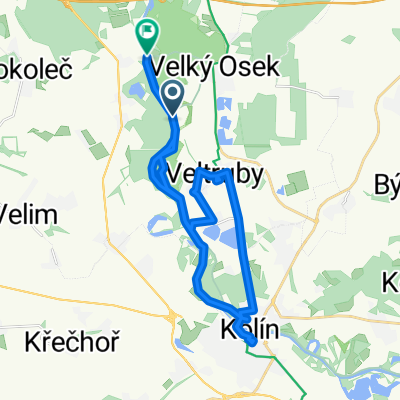 Říční, Velký Osek to Oseček, Oseček