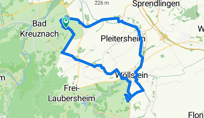 Hugo-Salzmann-Straße, Bad Kreuznach nach Hugo-Salzmann-Straße, Bad Kreuznach