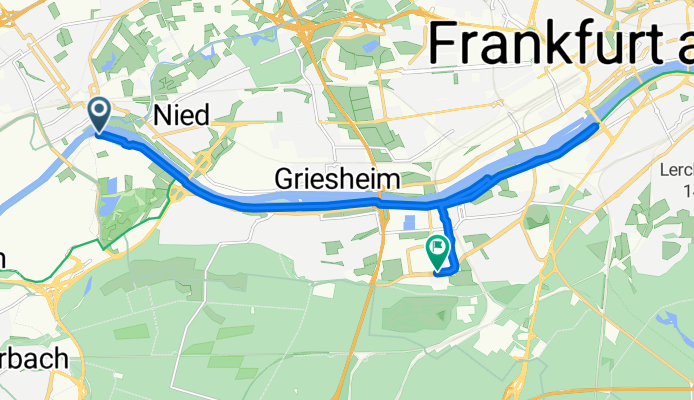 Höchster Weg, Frankfurt am Main nach Lyoner Straße, Frankfurt am Main