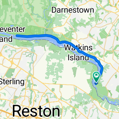 Route from Chesapeake and Ohio Canal Trail, Potomac