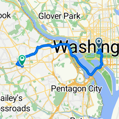 Ellipse Rd NW, Washington to N Glebe Rd, Arlington