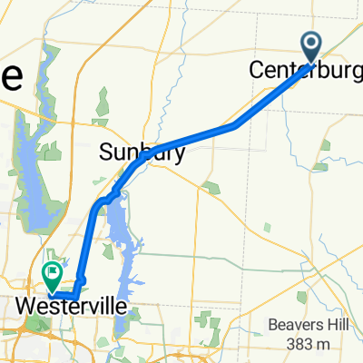 Centerburg to Westerville sports complex
