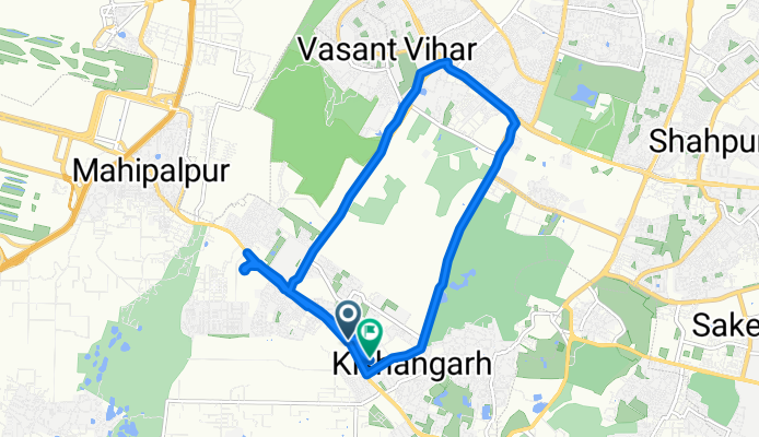 Mehrauli Mahipalpur Road, New Delhi to Aruna Asaf Ali Marg, New Delhi