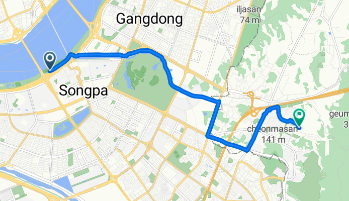 올림픽대로, 서울특별시에서 감이동, 하남시까지