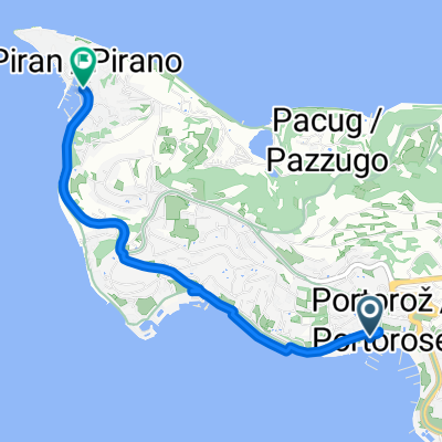 Plaža Meduza (Portorož) do Piran Tartini