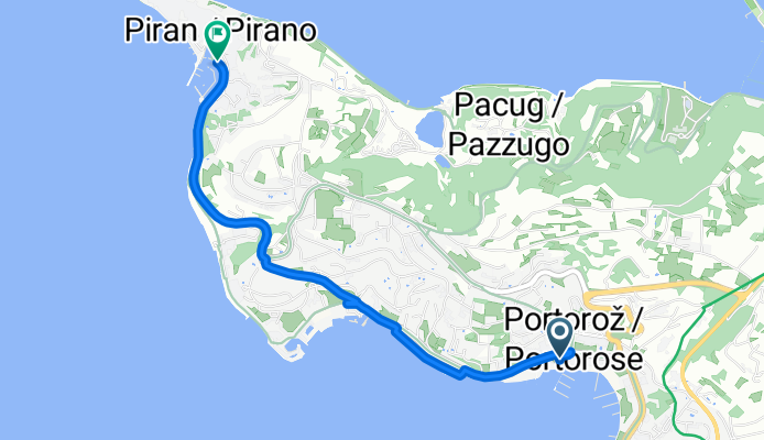 Plaža Meduza (Portorož) do Piran Tartini