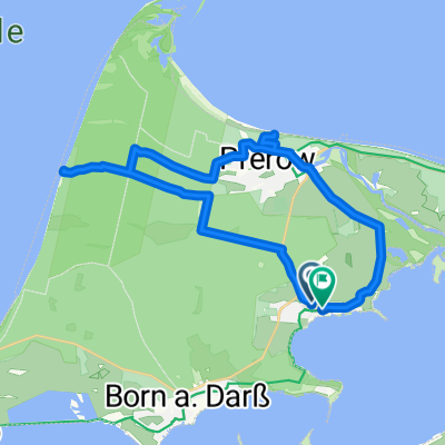 Wieck a.d. DarĂź nach Weststrand, dann SeebrĂĽcke Prerow, dann zurĂĽck nach Wieck