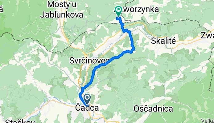 Čadca- Závršie- Na Črchli- Čierne- Hrčava (CZ)