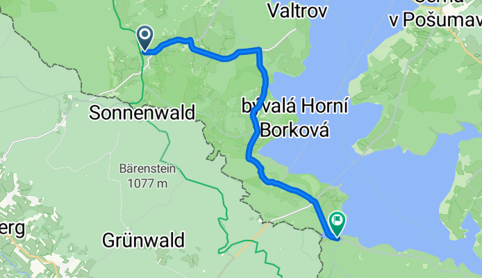 stezka Železné Opony-Ev 13, Horní Planá do Silnice 16313, Přední Výtoň