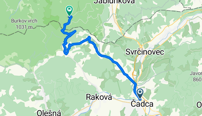 Čadca- V.Megoňky- Kopčisko- Tetřev/ rozhľadňa (CZ)