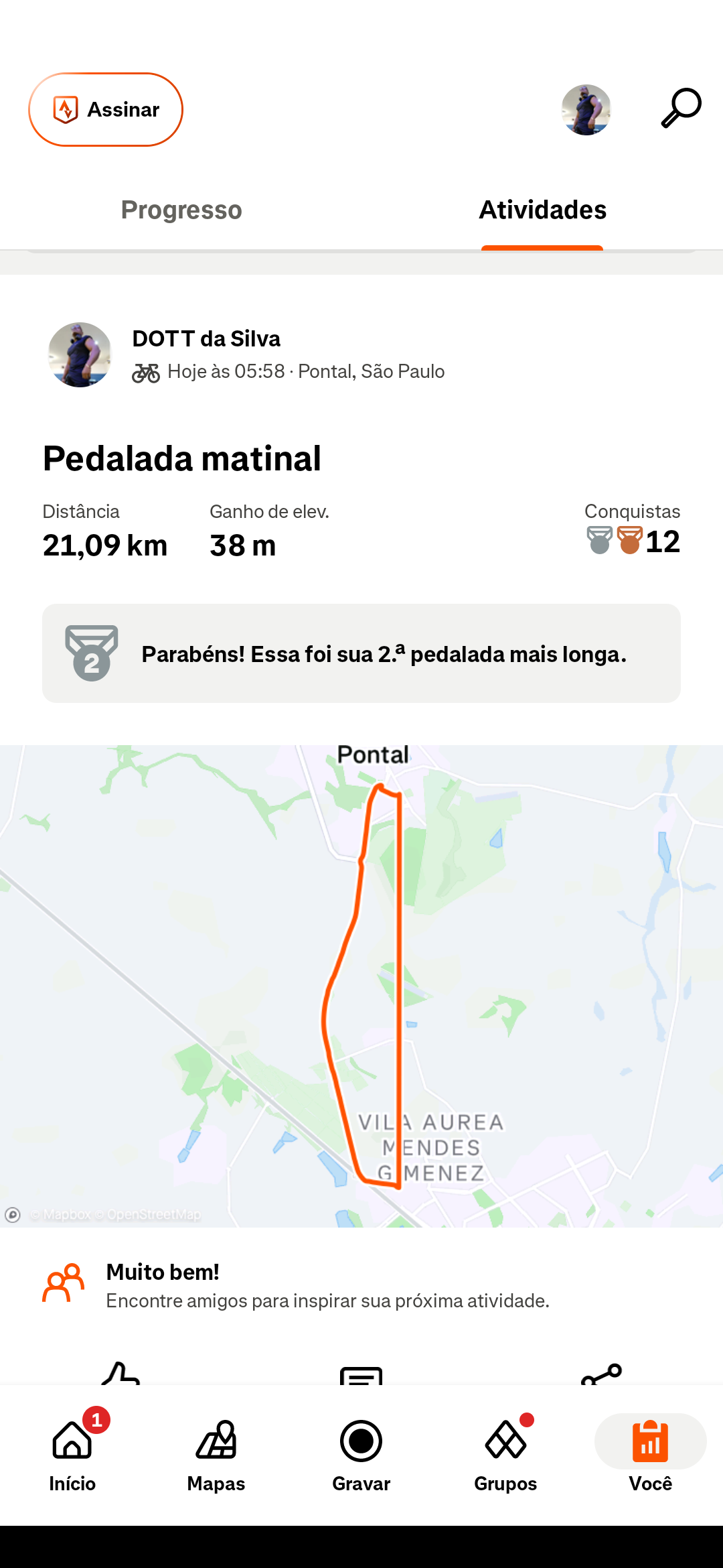 De Rua Antônio Moreira da Silva a Rua Ângelo Borin