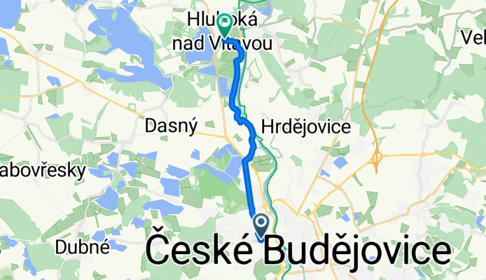 České Budějovice - Hluboká nad Vltavou (10 km)