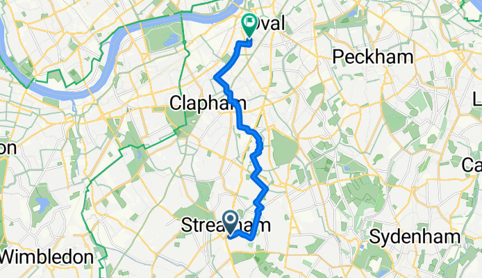 Streatham High Road, London to Dorset Road, London