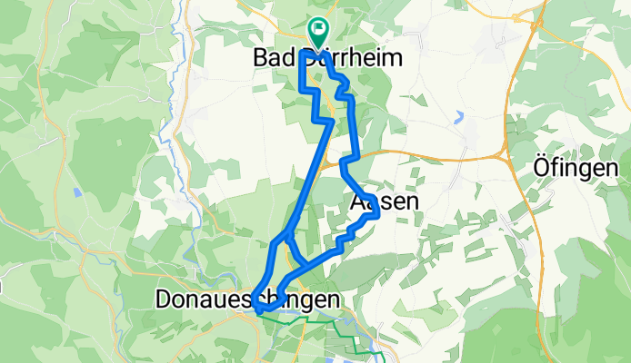 Bad Dürrheim nach Donaueschingen, Flugplatz, Aasen und zurück